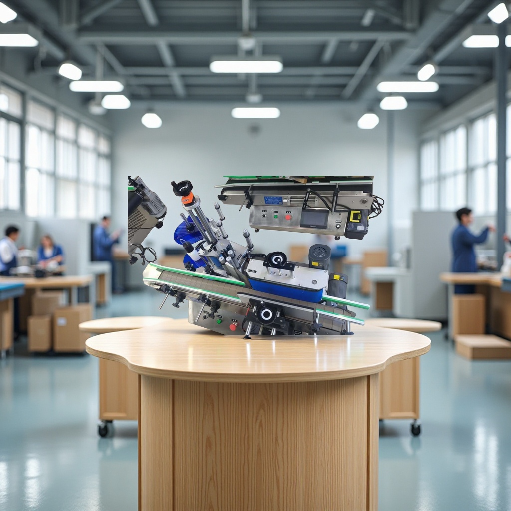 全自动台式圆瓶贴标机 精准定位无死角标签贴合设备 高效稳定易操作