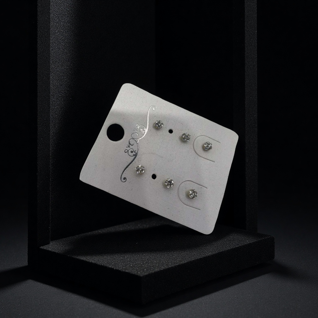 2025新款时尚大气高级感锆石耳环三对装 质量上乘耐久耀眼光彩不褪色