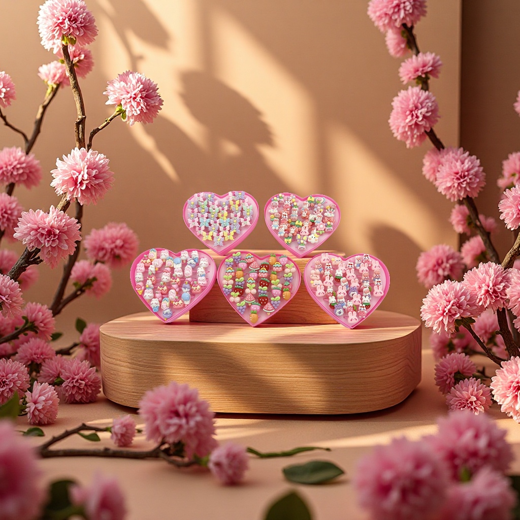 Children's 36-size adjustable ring, fashionable, cute, eco-friendly material, safe and harmless jewelry toy Specification image