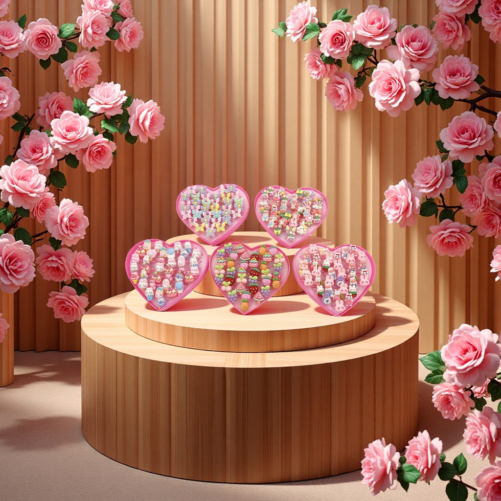 儿童款36码可调节大小环形戒指 时尚可爱环保材质安全无害手饰玩具