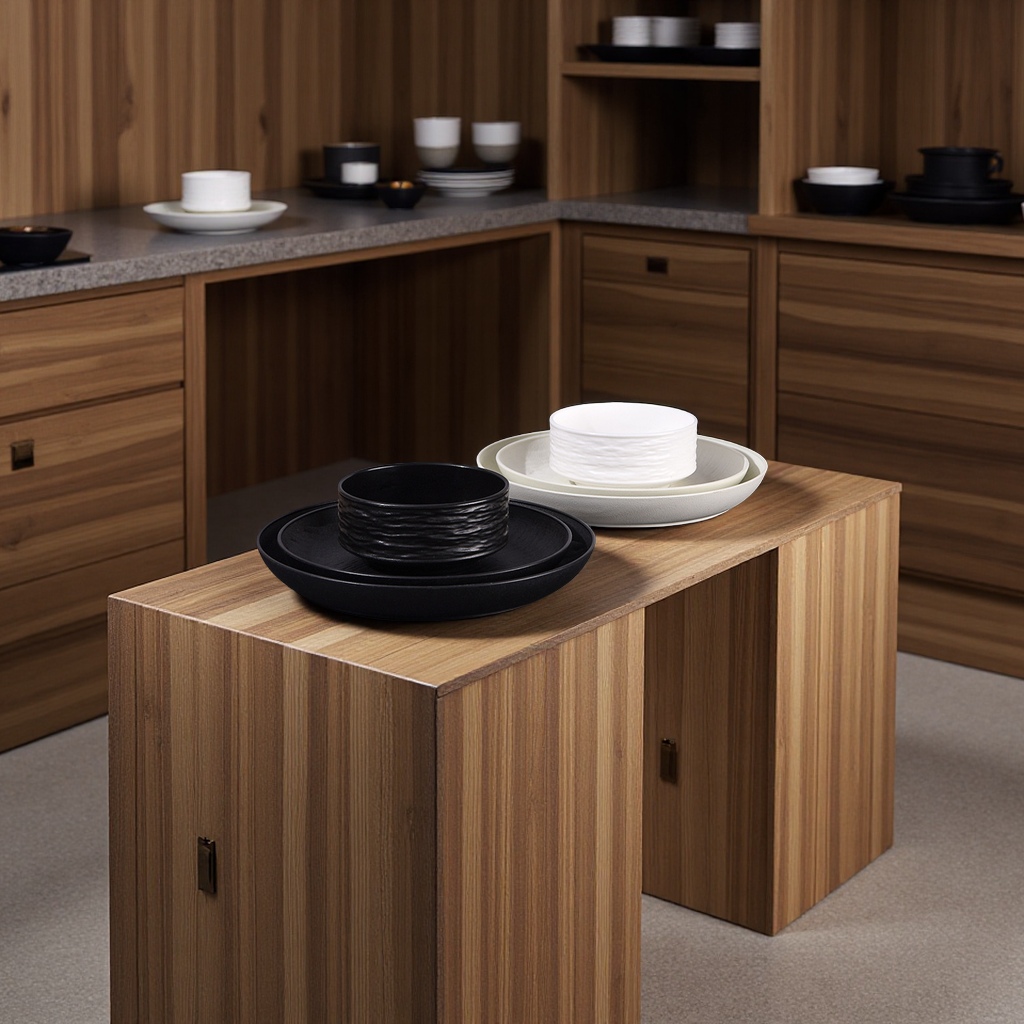 Japanese-style rock-patterned black and white high-quality household bowl and plate set, thickened and heat-resistant soup bowl, rice bowl, fruit and vegetable plate set selection Application Scenario