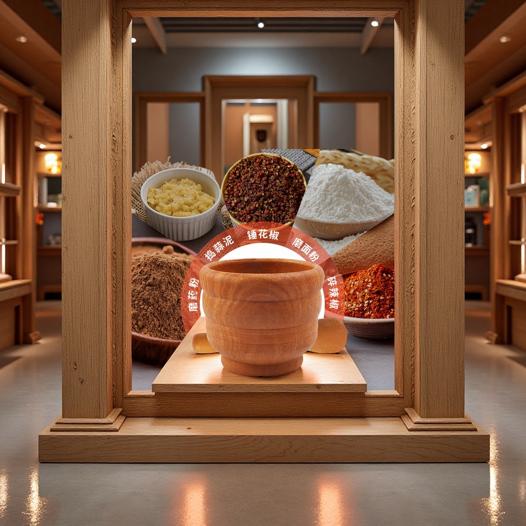 竹子搅拌/石头捣蒜器/打蒜器产品图