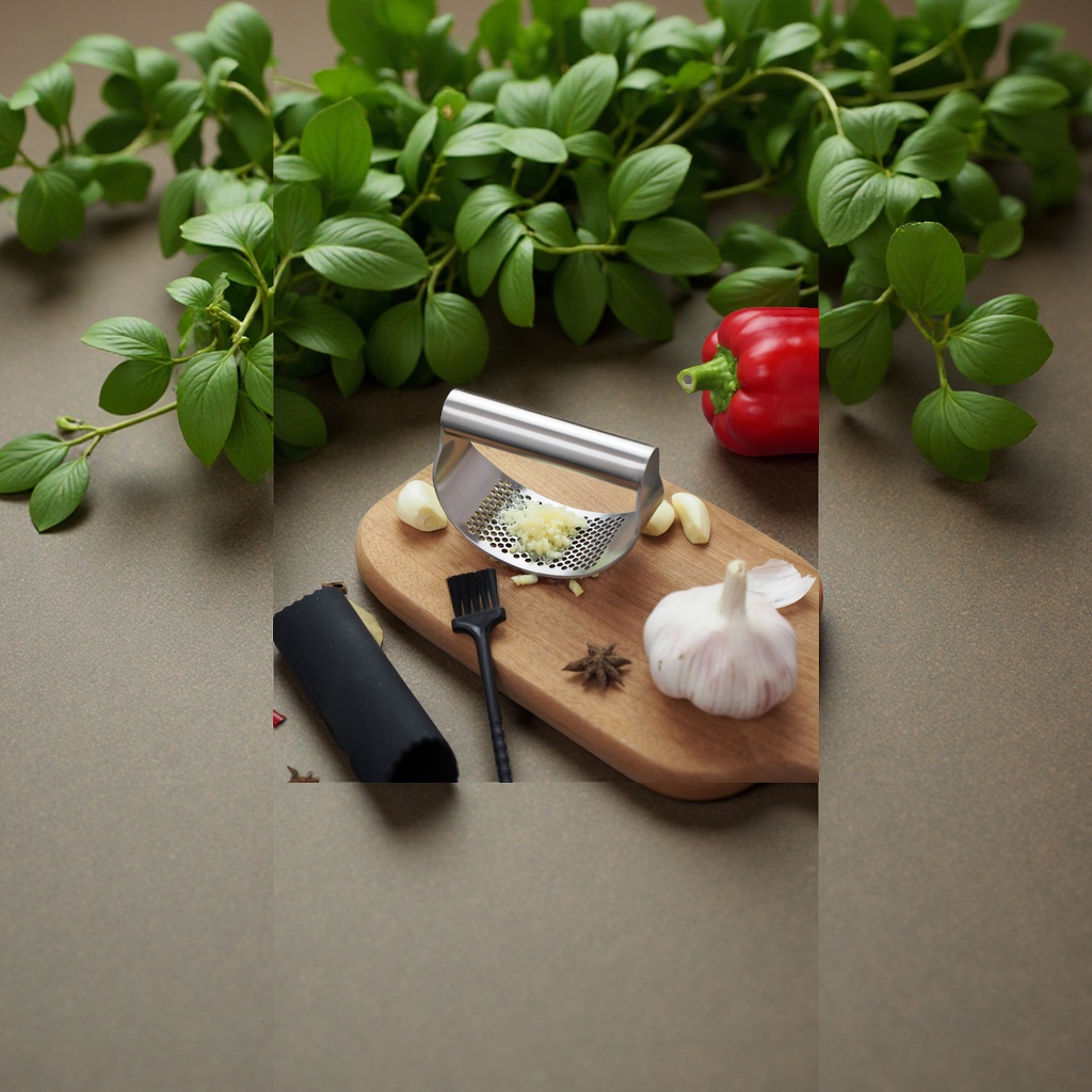 竹子搅拌/石头捣蒜器/打蒜器产品图