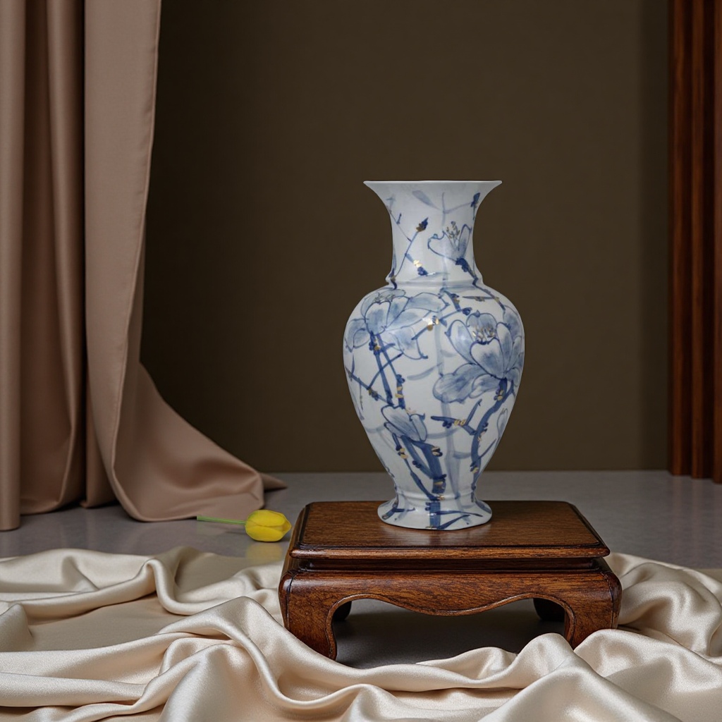 Hand-painted gold vase, exquisite home decoration piece, exquisite ceramic vase, living room and study decoration vase details Picture