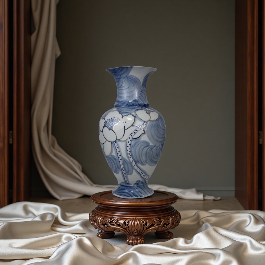 Hand-painted gold vase, exquisite home decoration piece, exquisite ceramic vase, living room and study decoration vase Application Scenario