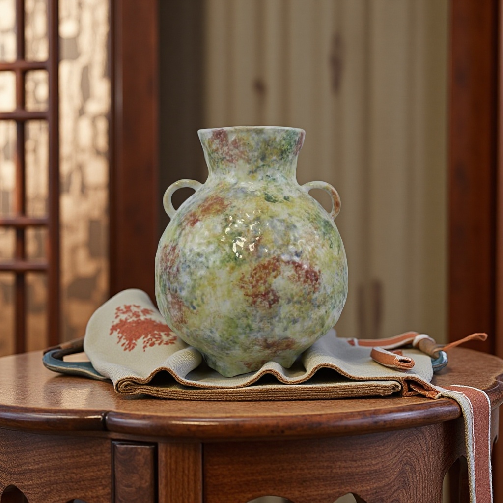 玻璃花瓶玉石落地花瓶摆件 花盆陶瓷装饰家居插花创意简约