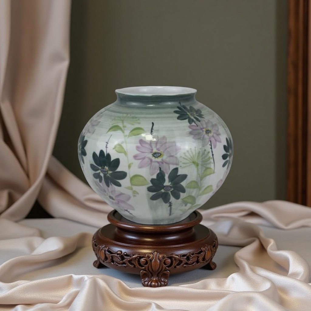 Glass vase ornaments, jade floor-standing vases, flower POTS, ceramic decorative items, creative flower vases for home living rooms details Picture