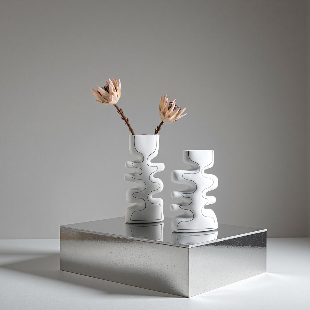 陶瓷/招财猫前台/陶瓷花/直筒陶瓷花瓶/双利陶瓷细节图