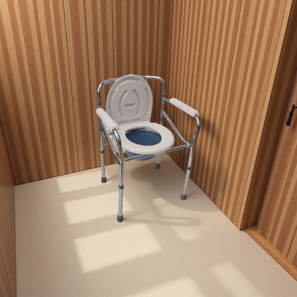 Foldable stainless steel elderly toilet chair, mobile toilet, pregnant women's toilet seat, disabled toilet assistance and health care stool Specification drawing