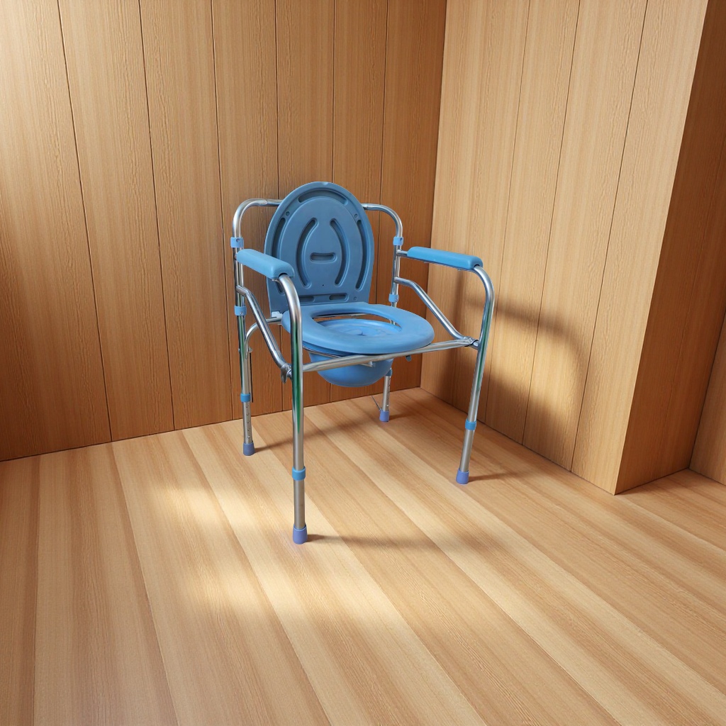 Foldable stainless steel elderly toilet chair, mobile toilet, pregnant women's toilet seat, disabled toilet assistance and health care stool Application Scenario
