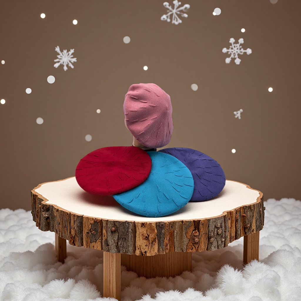 Cashmere core yarn knitted hat for women, double-layer lining, warm, breathable, comfortable, elastic, classic and fashionable, foreign trade style hat, Japanese style hat, cross-border hat, beret hat, bestseller in winter