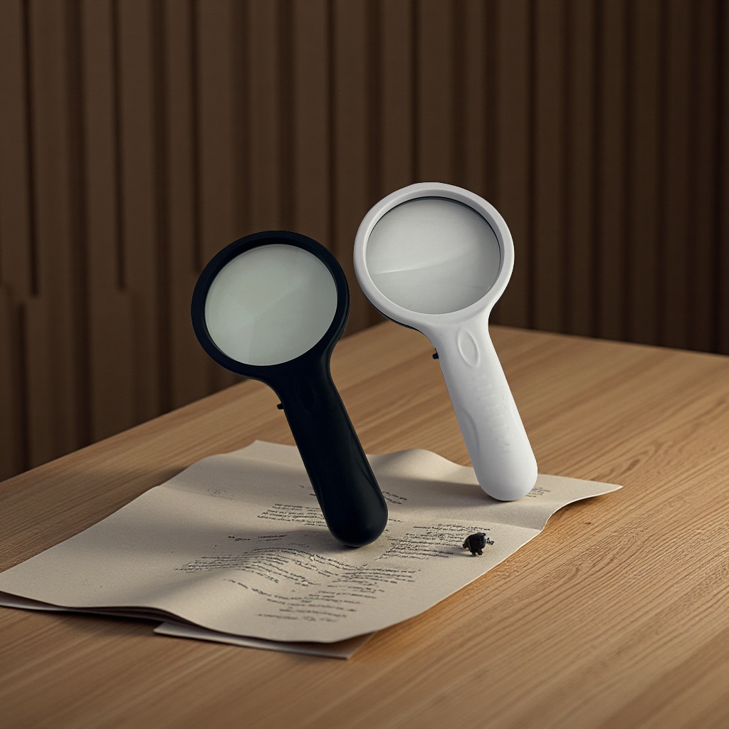 New large-sized 90mm handheld high-definition high-power magnifying glass with 2 LED lights reading gift portable magnifying glass