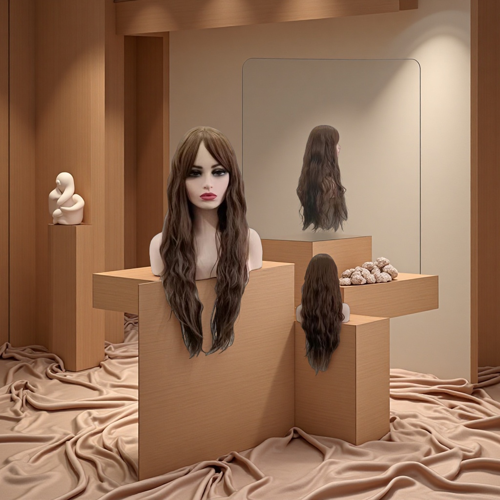 时尚假发套 长直发自然逼真轻盈透气 适合多种场合佩戴产品图