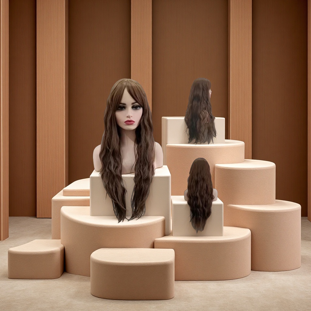 时尚假发套 长直发自然逼真轻盈透气 适合多种场合佩戴图