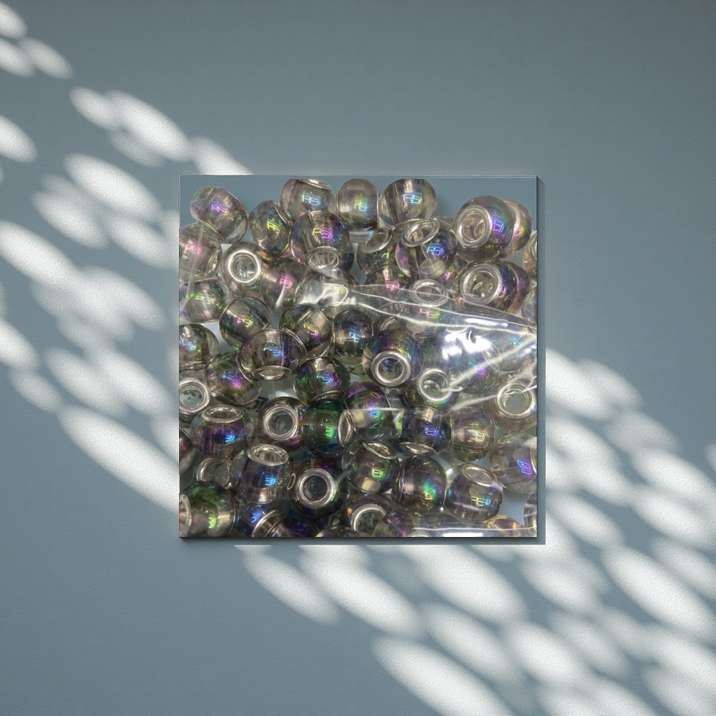 Laser colorful glass marbles, large-hole beads, DIY handmade jewelry materials, creative decorative accessories