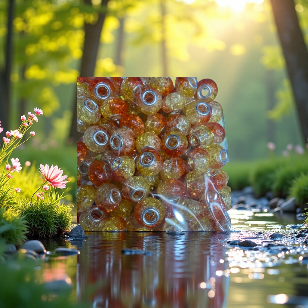 创意扩展标题：

双色珠大孔珠 DIY手工串珠配件 时尚饰品制作材料 多色可选产品图