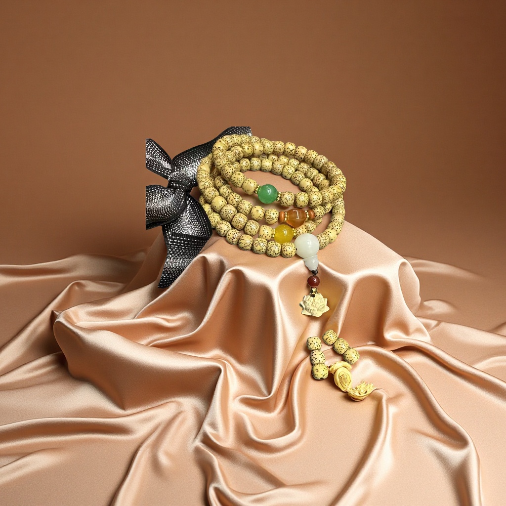 星月菩提佛珠手串108颗天然原木质文玩手链男女款简约禅意饰品