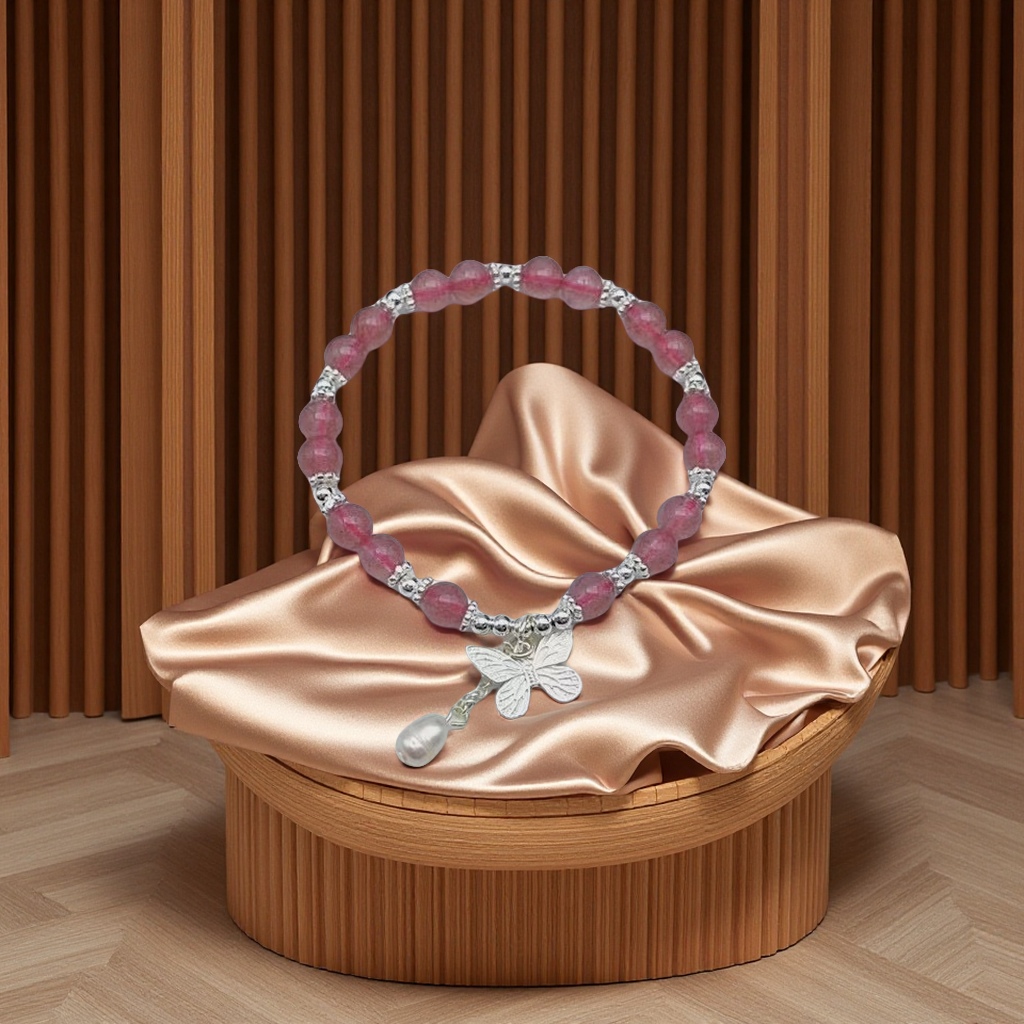 925银天然水晶手串手链 DIY原创设计款简约时尚百搭礼物手串