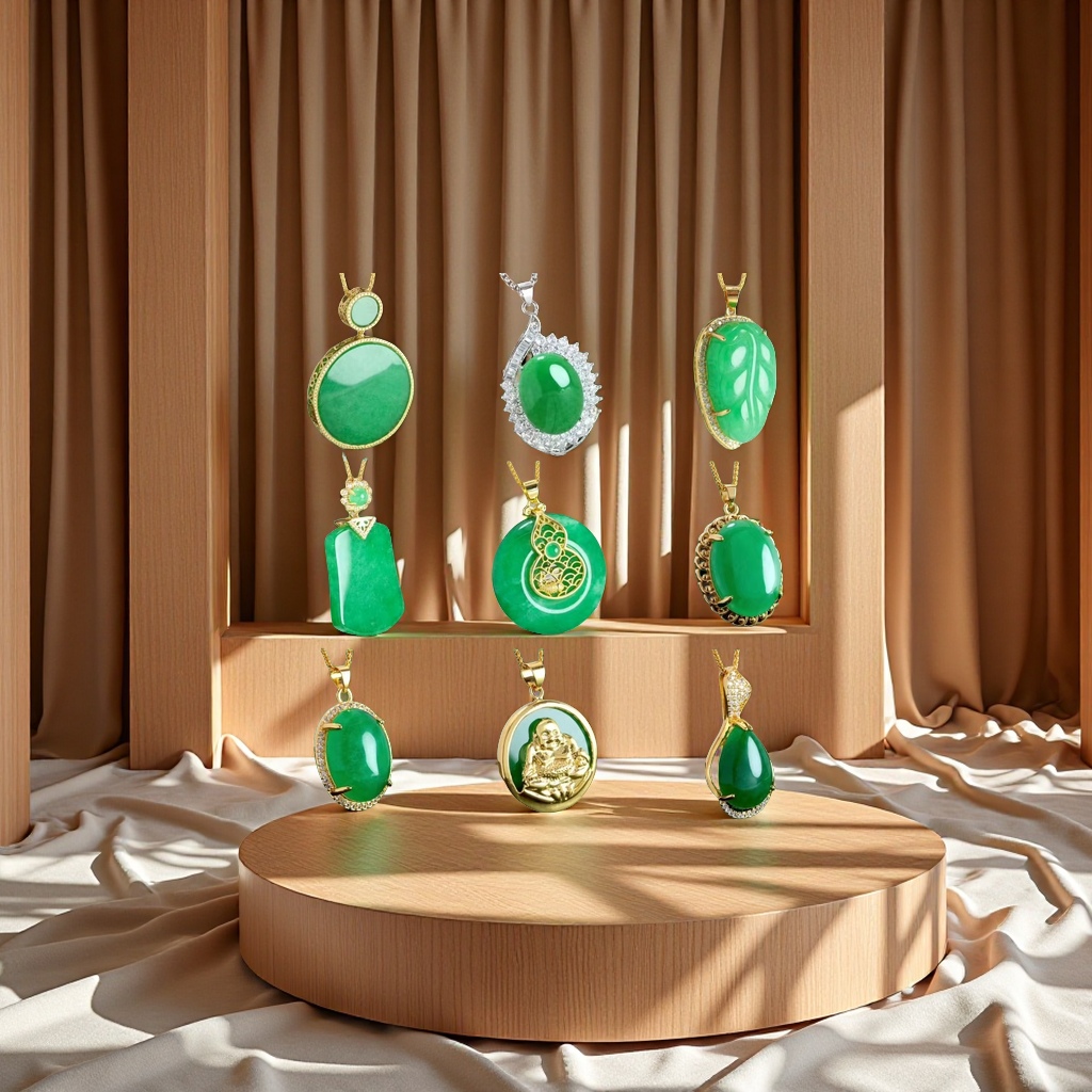 天然玉髓吊坠 女士简约时尚项链挂件 精致工艺礼物