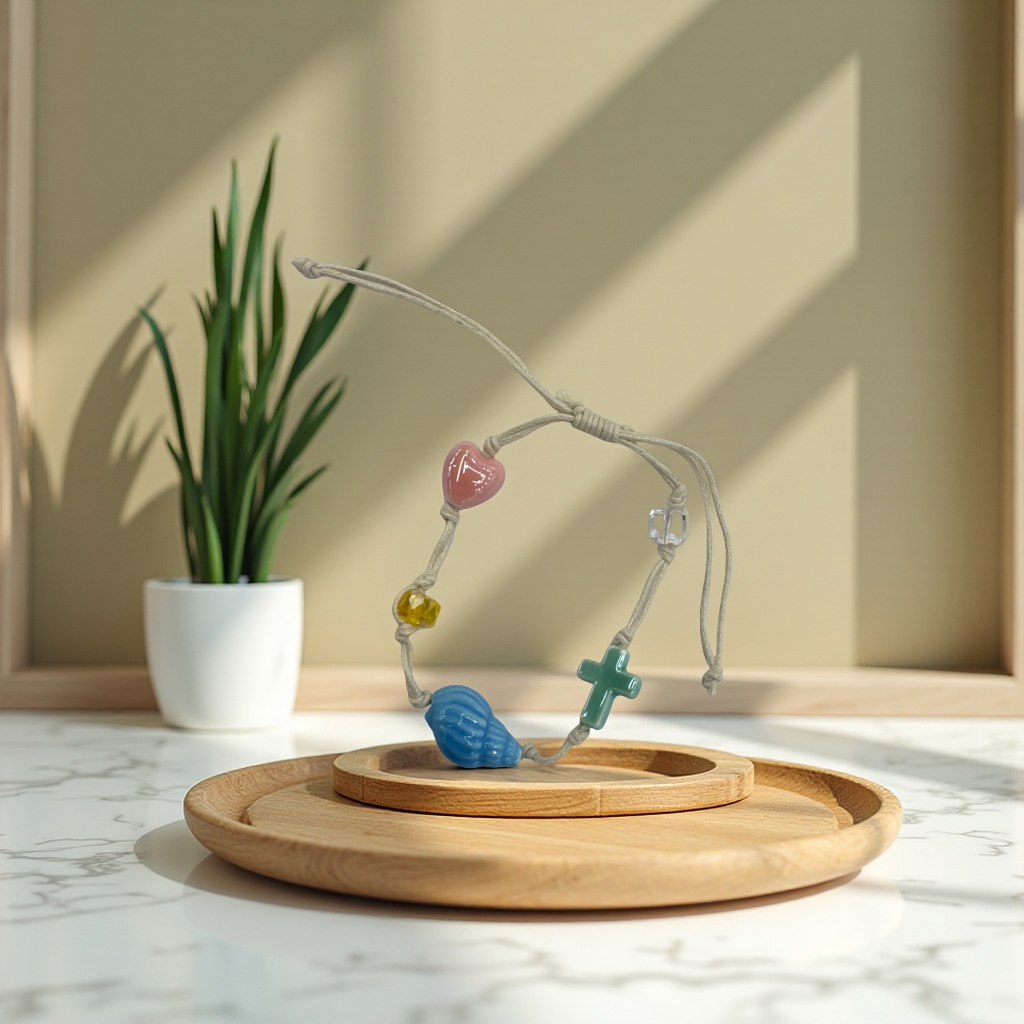 海洋风陶瓷吊坠手链 时尚简约设计 女士潮流饰品搭配礼物首饰品配件