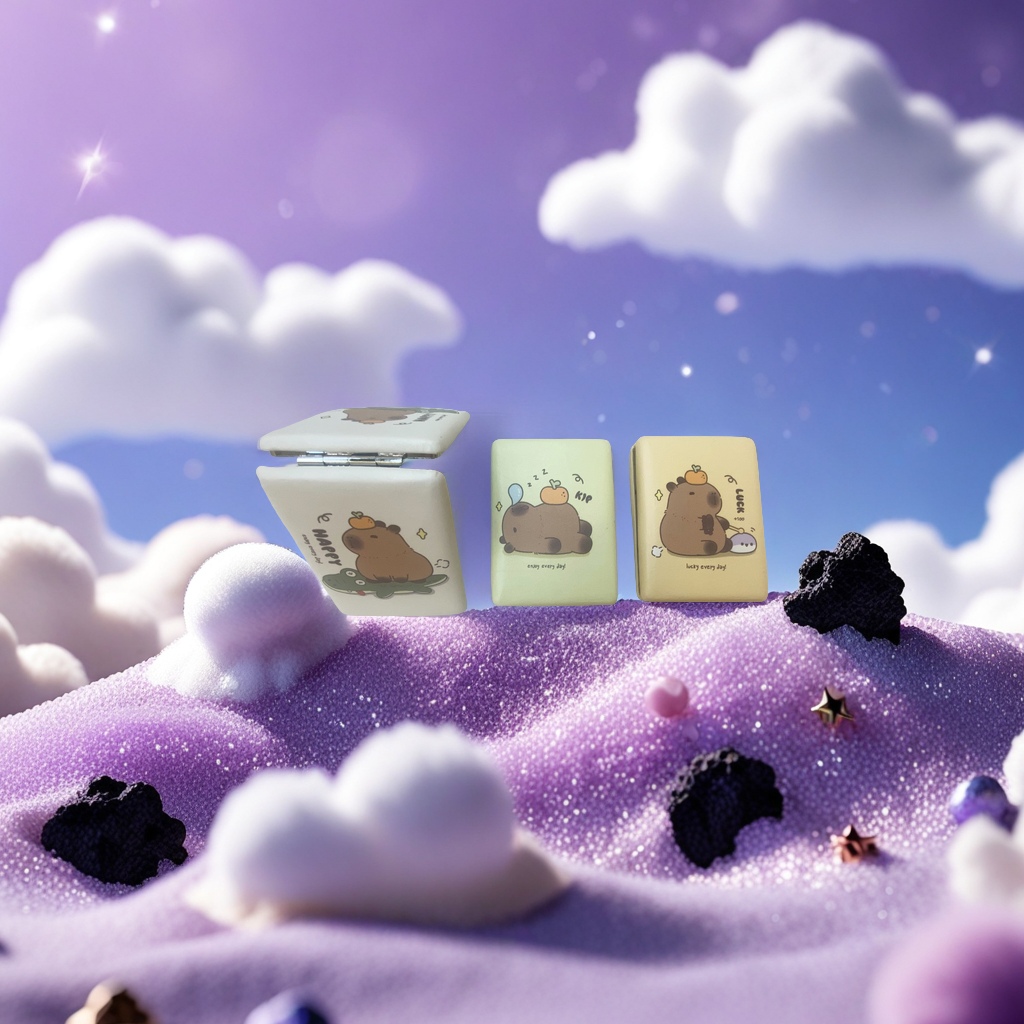 北欧简约PU镜子 化妆镜梳妆镜便携家用桌面镜子 轻便耐用装饰镜