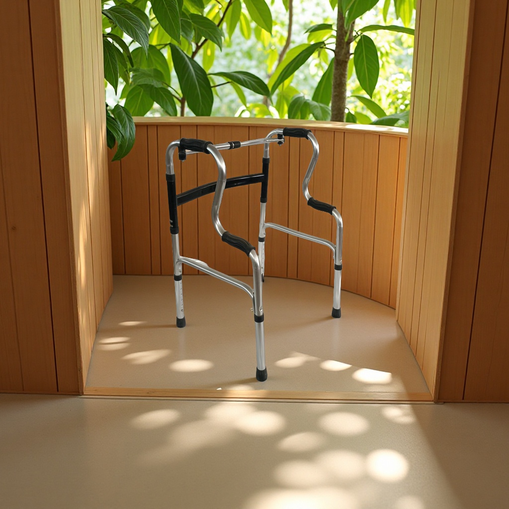 Wholesale aluminum alloy elderly walkers, double-bend walkers, stainless steel assistive walkers, crutches and health care equipment accessories from the manufacturer details Picture
