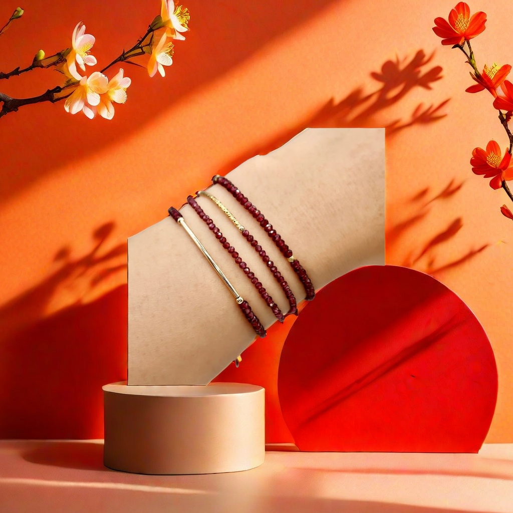 天然石头手链 时尚简约设计 个性潮流饰品 男女通用款