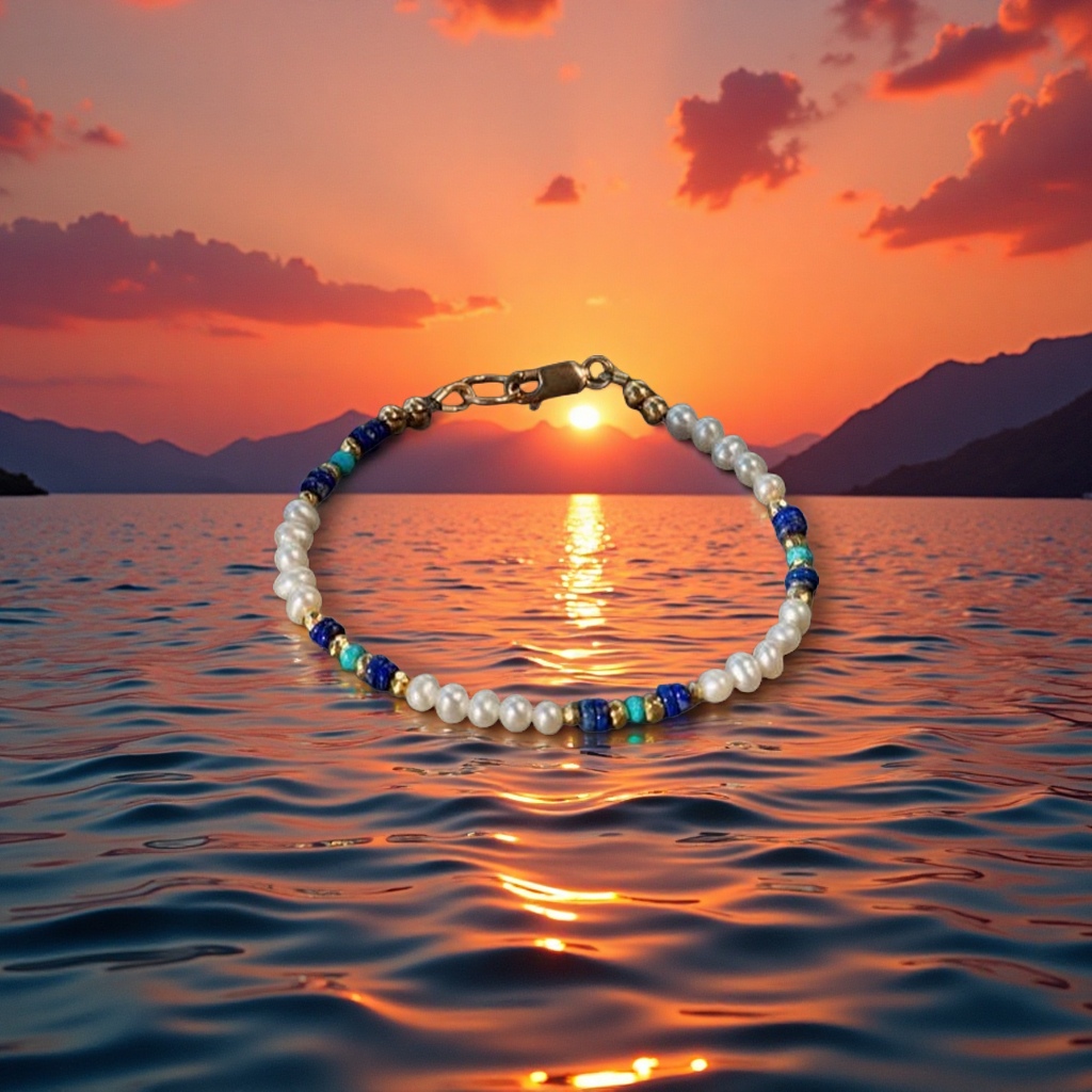 天然珍珠石头手链 女士优雅饰品 简约设计 百搭气质礼物