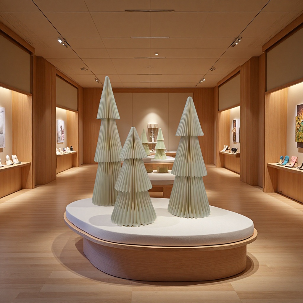 蜂窝圣诞树创意装饰节日布置纸质环保可折叠圣诞派对装饰用品细节图