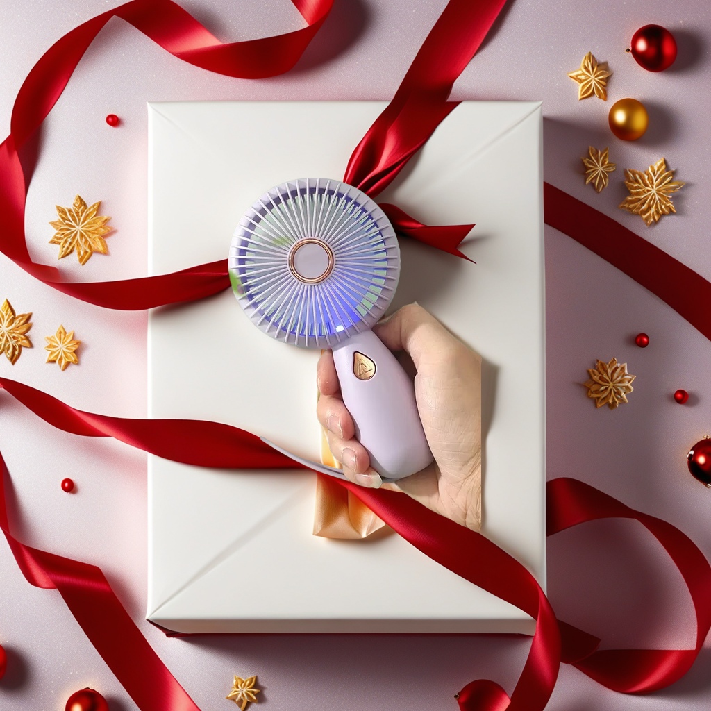 夏日清凉便携手持小型风扇USB充电桌面LED电风扇产品图