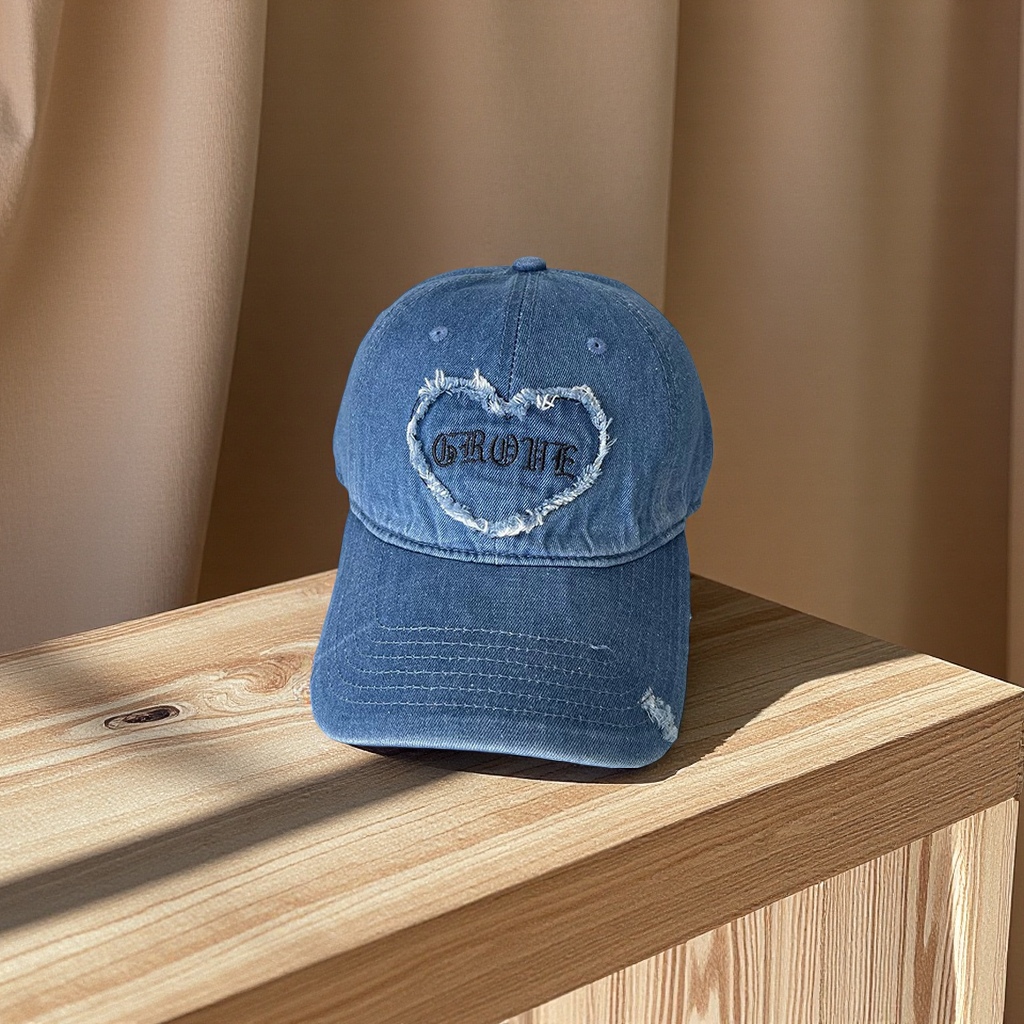 Korean style Instagram trendy retro patchwork denim baseball caps for men and women, casual and versatile fashion, trendy baseball caps for adults Item Picture