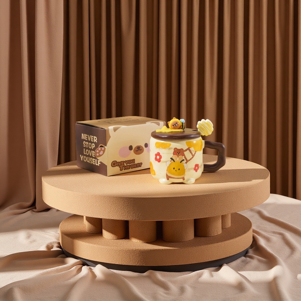 陶瓷咖啡杯 音响水杯 创意多功能杯子 时尚便携陶瓷杯 适用家居办公产品图