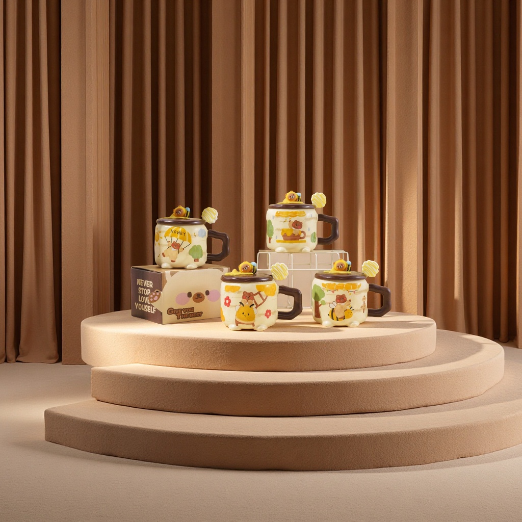 陶瓷咖啡杯 音响水杯 创意多功能杯子 时尚便携陶瓷杯 适用家居办公