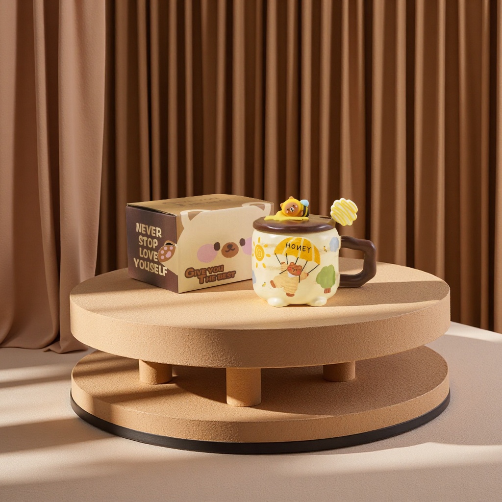 陶瓷咖啡杯 音响水杯 创意多功能杯子 时尚便携陶瓷杯 适用家居办公细节图