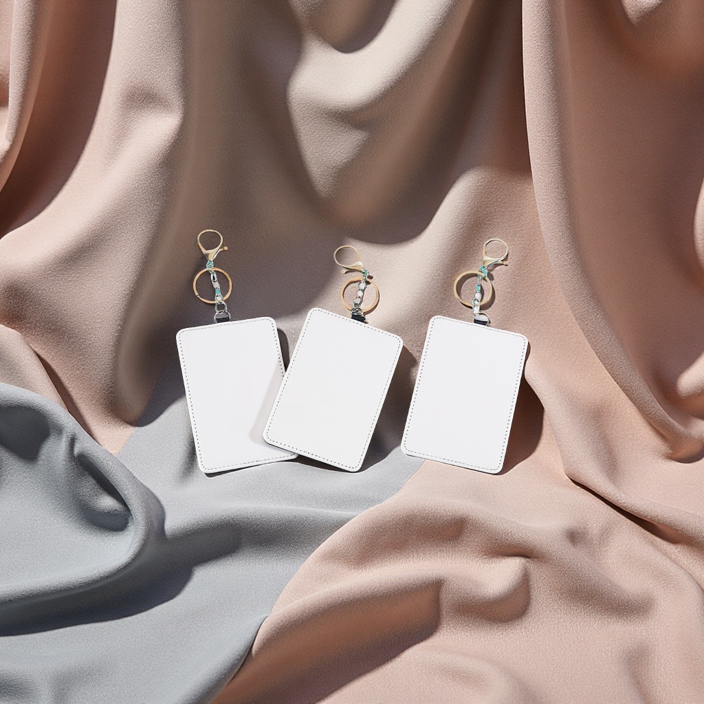 Wholesale and in-stock heat sublimation portable transportation card holders, work ID card holders, printable card cases, keychains, ID card lanyard