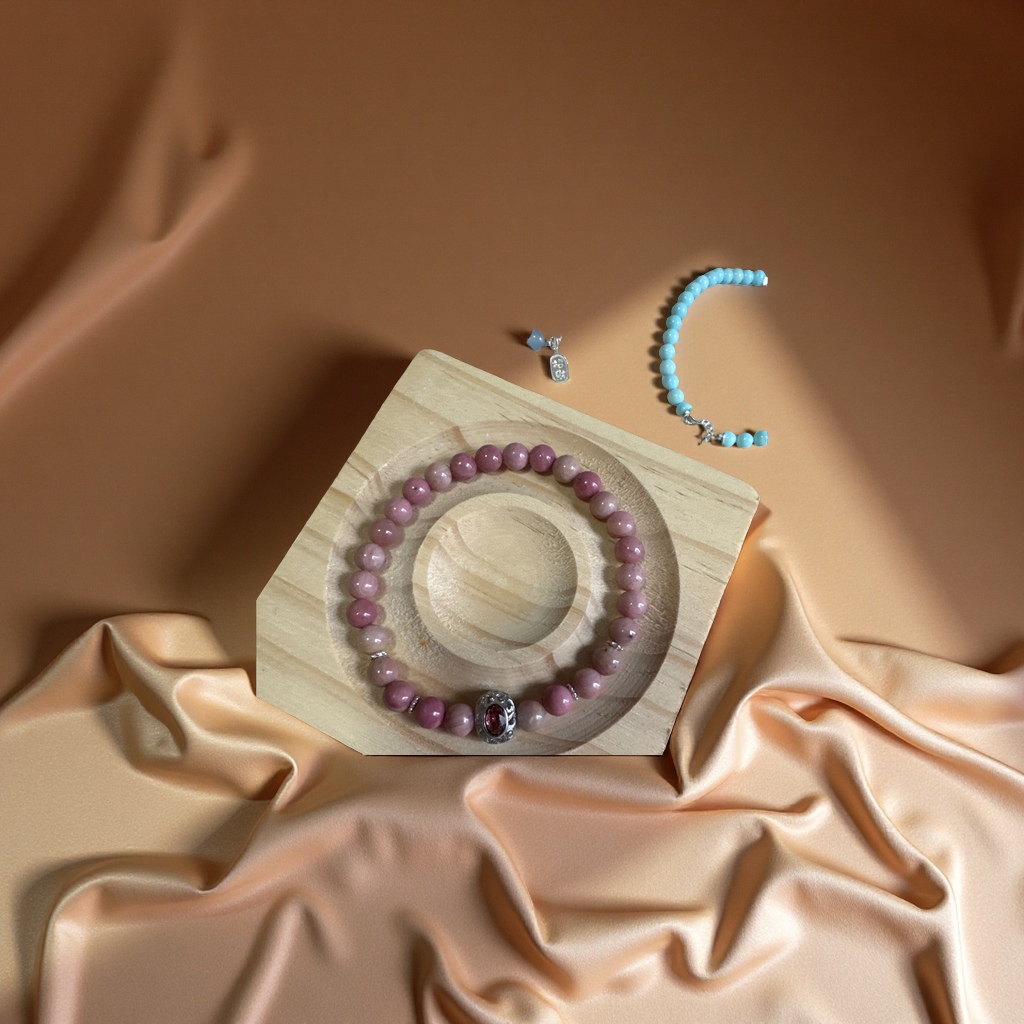 天然石纯银配件手链手串 时尚简约设计 多款可选 精致礼物手链水晶首饰水晶手串水晶手串细节图