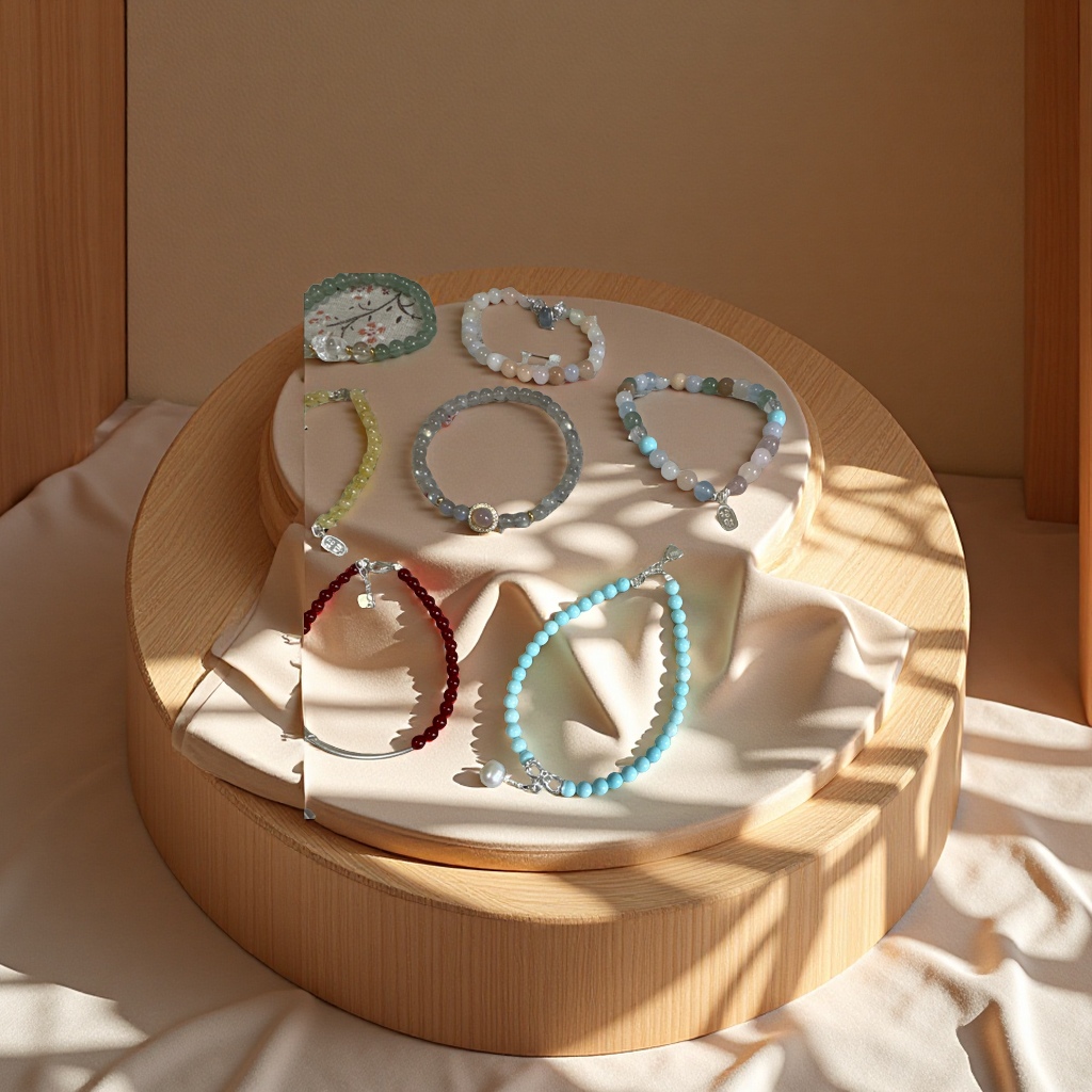 天然石纯银配件手链手串 时尚简约设计 多款可选 精致礼物手链水晶首饰水晶手串水晶手串详情图3