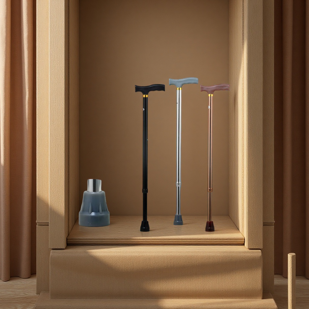 Wholesale of adjustable bronze walking sticks for the elderly, retractable walking sticks, single crutches, hiking poles and skiing poles Specification image