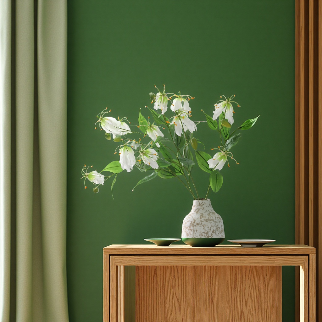 Artificial flowers, flame lilies, artificial flowers, Jialan modern home decoration model room, wedding photography, silk flowers, cross-border wholesale, artificial plants Application Scenario