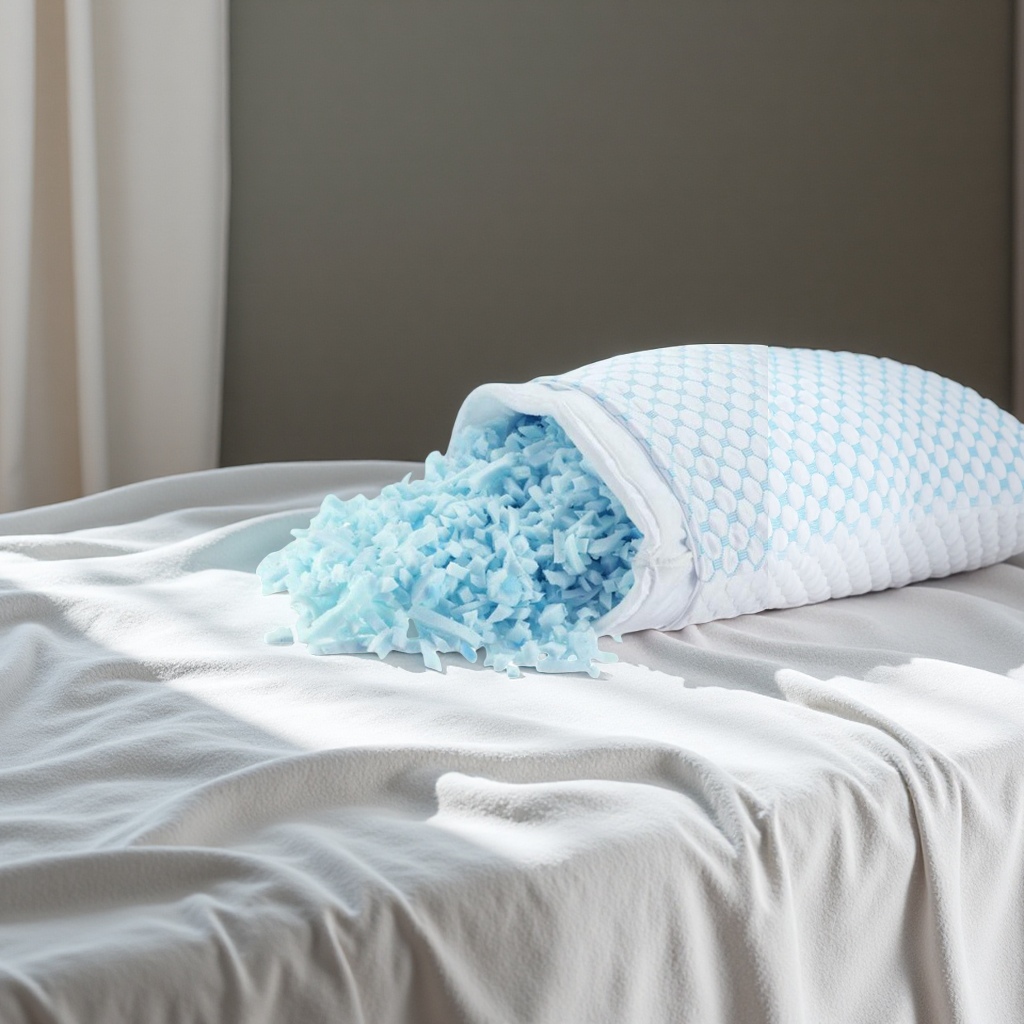 Amazon memory pillow, cool ice silk pillow, crushed sponge particle pillow core, comfortable cross-border memory foam pillow Specification image