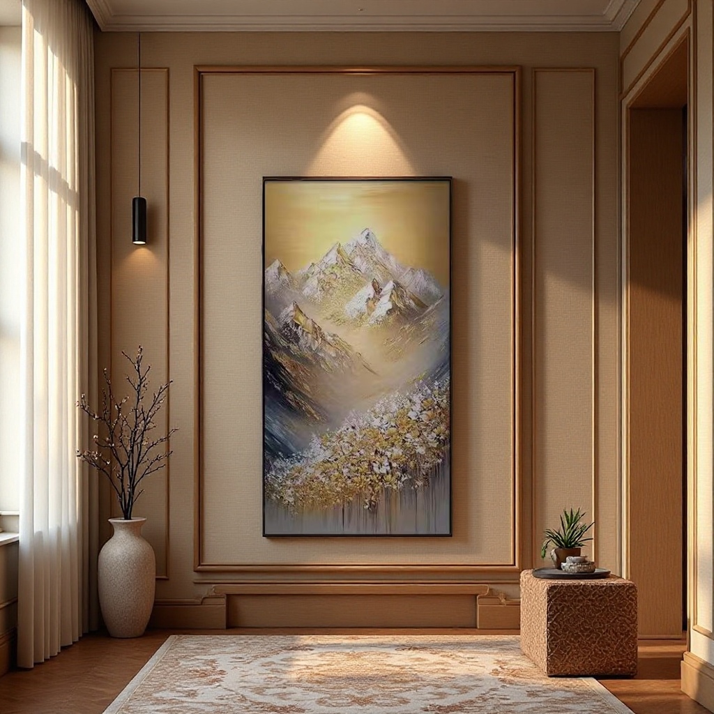 新款工艺玄关画细节图