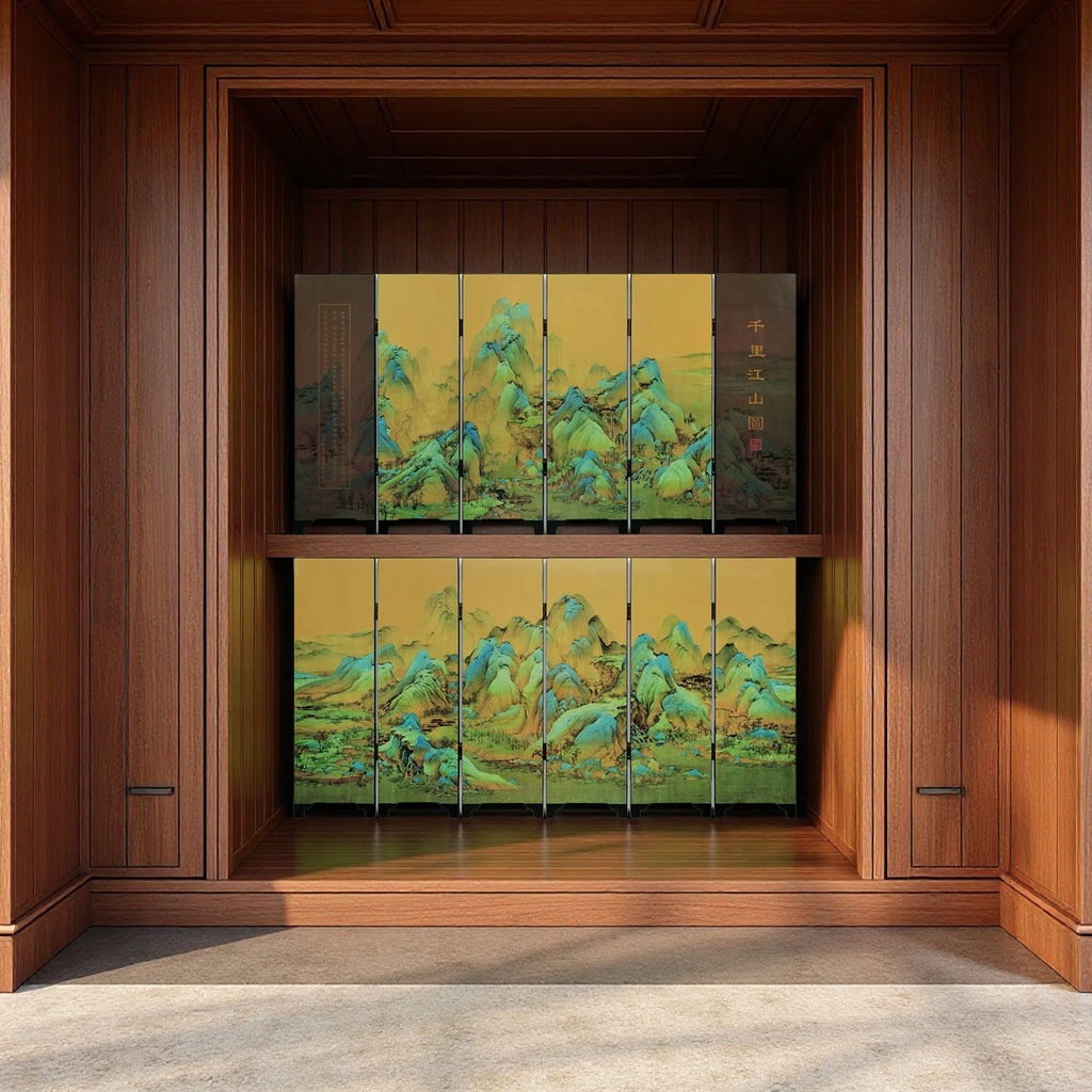 A new national trend one-piece lacquerware antique small screen decoration, a traditional Chinese-style cultural and creative craft gift details Picture