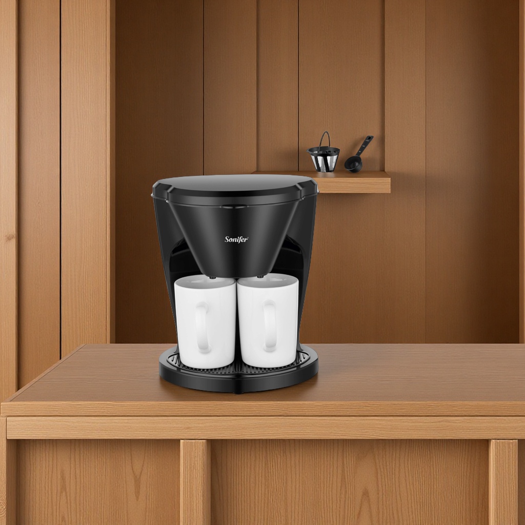 Sonifer Household small American Drip Coffee machine with high-efficiency heating and 2 ceramic cups Drip SF-3592 Specification image