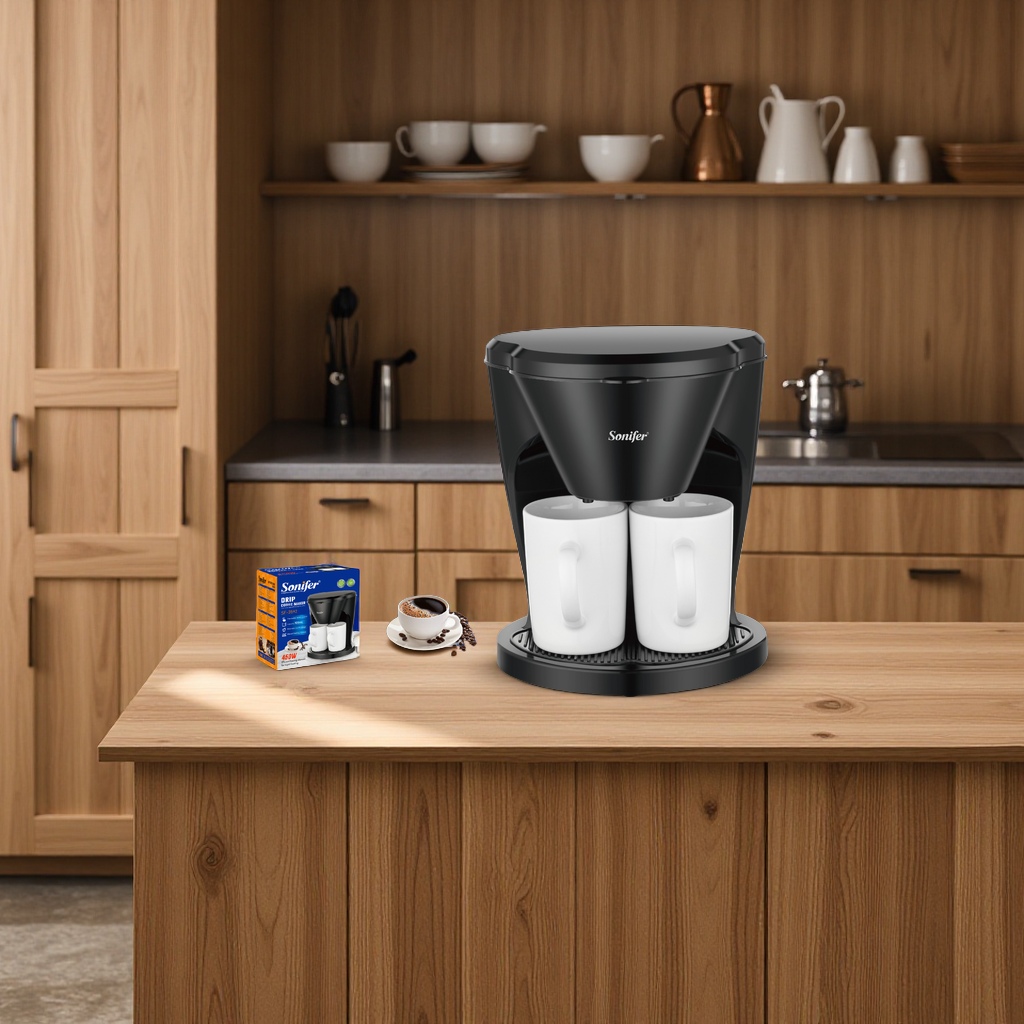 Sonifer Household small American Drip Coffee machine with high-efficiency heating and 2 ceramic cups Drip SF-3592 Application Scenario