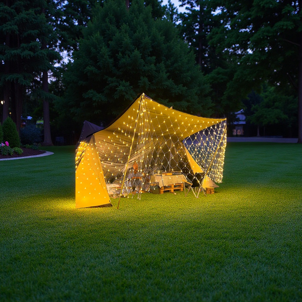 厂家批发LED渔网灯彩灯户外防水闪灯串灯装饰草坪灌木房间布置LED装饰灯图