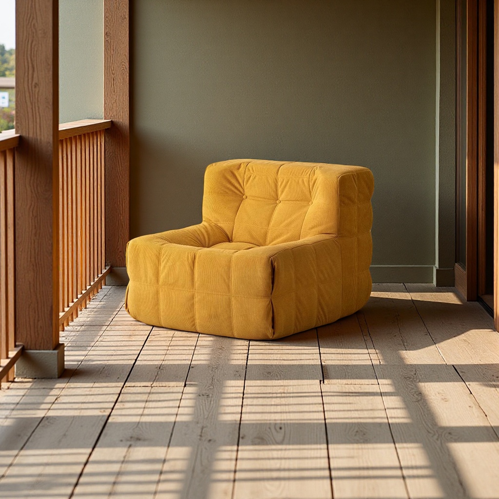 Simple velvet sofa and chair for export, fabric single sofa Sofachair, bedroom balcony tatami compression sofa Specification image