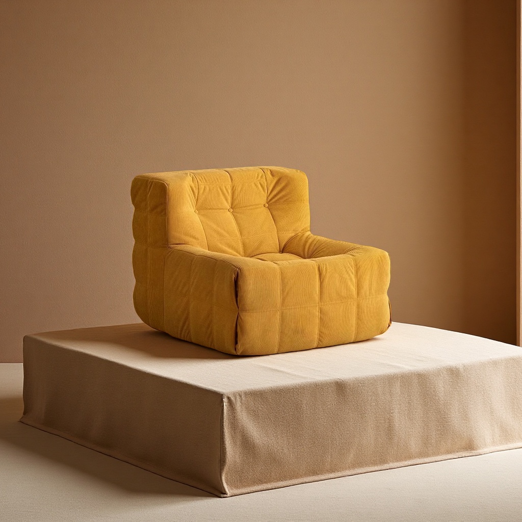 Simple velvet sofa and chair for export, fabric single sofa Sofachair, bedroom balcony tatami compression sofa Item Picture