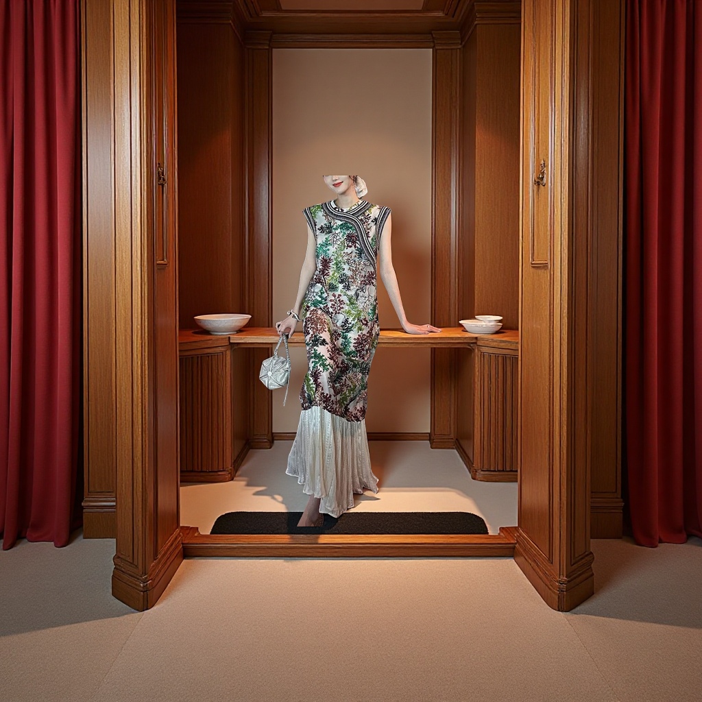 The new Chinese-style dress of 2025, with its heavy embroidery vest and cheongsam, exudes a sense of high-end elegance Specification image