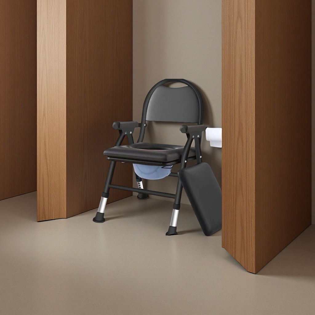 老人坐便椅家用瘫痪老人移动马桶洗澡椅折叠椅子大便椅保健器具配件