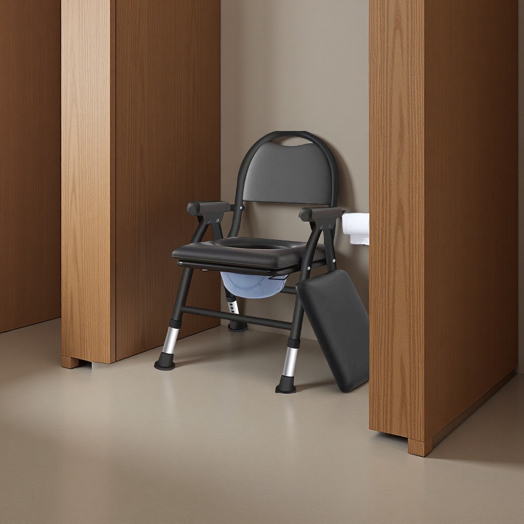 Elderly people's toilet chairs, household mobile toilets for paralyzed elderly people, bath chairs, folding chairs, fecal chairs, health care equipment accessories details Picture